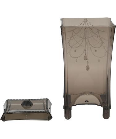 Verdant Touch Round Cotton Pad Dispenser - Transparent Grey - ABS - Dustproof Easy Accessible - Sturdy - For Cotton Pads - Buy Online on GoSupps.com