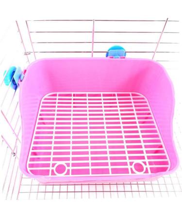 Angoily Toilet Pan Tray Rabbit Corner Toilet Guinea Pig Litter Pan Ferret Potty Trainer Square Big Rabbit medium Pink - Buy Online on GoSupps.com