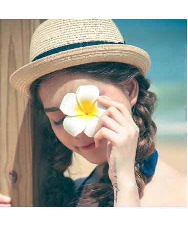 Teogneot Plumeria Flower Hair Clips - 10 Piece Set | Hawaiian Bridal Accessories & Beach Hair Decorations for Women & Girls - Buy Online on GoSupps.com