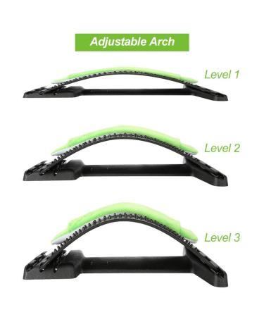 Sonew Arched Back Stretcher | Lumbar Support & USB Heating Waist Massage Mat | Spine Board for Back Stretch (Black & Green) - Shop Internationally - Buy Online on GoSupps.com