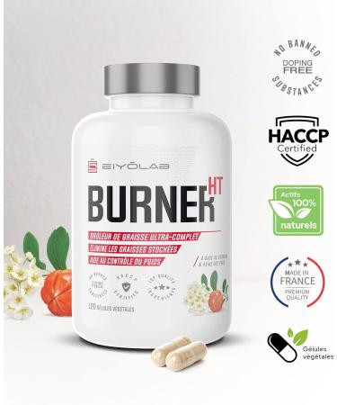 Burner HT | Powerful Fat Burner | Effective Hunger Suppressant | L-Carnitine + Guarana + Green Tea + Garcinia Cambogia + Mate | 120 Vegan Capsules | Full Spectrum for Weight Loss | Eiyolab - Buy Online on GoSupps.com