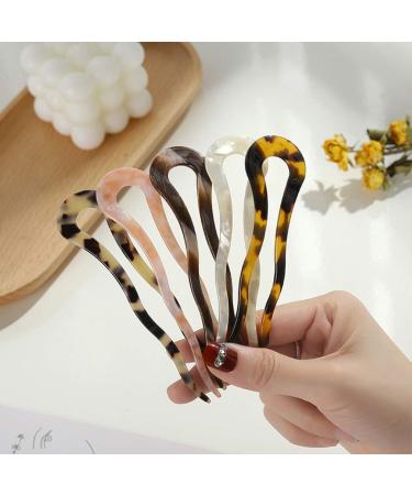 amangul Twist Hair Stick Clip Acetate Large Wavy -Shaped Hairpin Tortoise Pin(5) - Buy Online on GoSupps.com