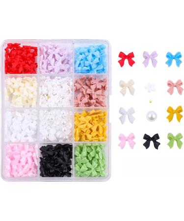 1000PCS 3D Colorful Bow Nail Charms & Gems - Flatback Pearls & Rhinestones for Nail Art | Cute DIY Decoration - Buy Online on GoSupps.com