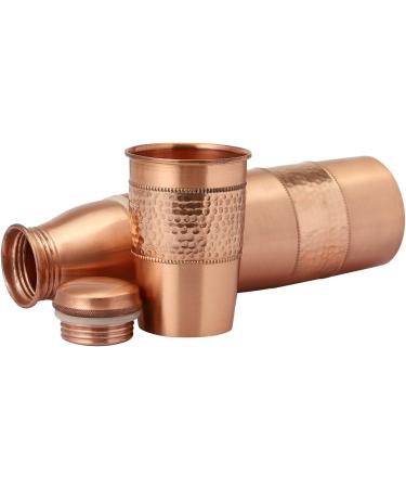 Copper Water Bottle 900ml with Tumbler | Joint-Free & Leak-Proof for Ayurvedic Health Benefits - Buy Online on GoSupps.com