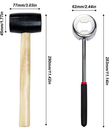 Petyoung Coconut Opener Tool Set Stainless Steel Coconut Opener with Rubber Hammer Lightweight and Easy to Carry Super Safe and Easy to Open Young Coconuts Tool - Buy Online on GoSupps.com