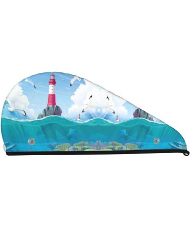 Buy Lighthouse Sea Port Microfiber Hair Towel - Soft Super Absorbent Quick Dry Wrap for Long Curly & Thick Hair - Ideal for Women - Buy Online on GoSupps.com