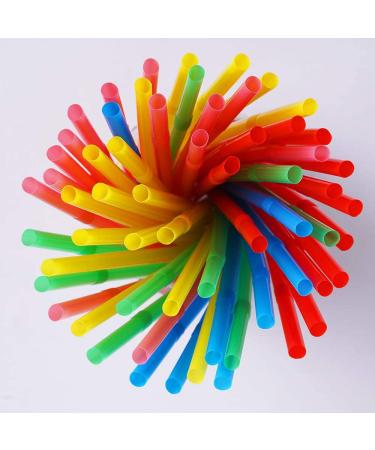 500 Pcs Colorful Disposable Plastic Flexible Straws.(0.23'' diameter and 7.7" long) Red yellow blue pink green - Buy Online on GoSupps.com