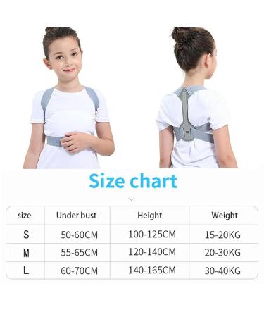 RUNSIBA Adjustable Posture Corrector Back Support Girls Shoulder Belt Rectify Straighten Gray gray Small - Buy Online on GoSupps.com