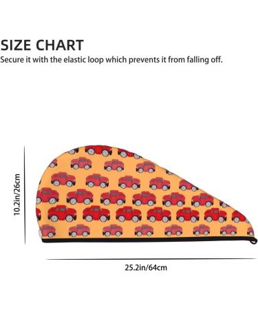 Red Cars Microfiber Hair Towel Wrap - Super Absorbent Coral Velvet Quick Dry Cap for Long Curly & Thick Hair | Women's Hair Care Essentials - Buy Online on GoSupps.com