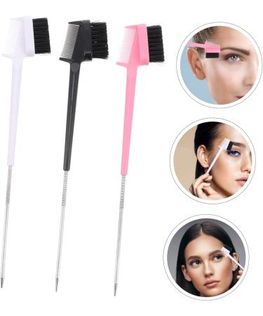 FRCOLOR Eyebrow Eyelash Brush double-headed eyebrow eyelash hair edge Eyelash Curlers Eyebrow Eyelash Grooming Tool Dual Brow Raw edge eyebrow stainless steel Double Head Brush 21x4x0.5cm Assorted Color - Buy Online on GoSupps.com