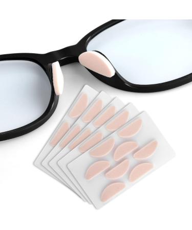 ASTER 20 Pairs of Eyeglass Nose Pads Soft Foam Self-Adhesive Nose Pads Anti-Slip Sponge Glasses Nose Pads for Sunglasses Glasses (D-Shape) Cream