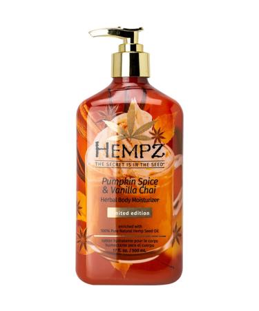 Hempz Pumpkin Spice & Vanilla Chai Herbal Body Moisturizer 17 oz. 17 Ounce (Pack of 1)