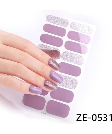20 Pcs Semi Cured Gel Nail Strips With Soft Glossy Gel Finish Long Lasting Nail Wraps Glitter Gel Nail Stickers Convenient And Easy To Use Nail Sticker Ze0531 - Buy Online on GoSupps.com