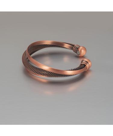 ENermagix Magnetic Copper Bracelets for Men & Women - 99.9% Solid Copper Cuffs with 3518 Gauss Magnets - Buy Online on GoSupps.com