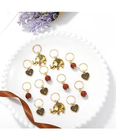 Gold Elephant Box Braid Rings & Heart Hair Charms Set for Black Women (13PCS) - Buy Online on GoSupps.com
