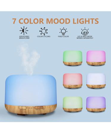 500ml Oil Diffuser with 15x10mL Essential Oils | Aromatherapy Diffuser for Large Room | 2 Mist Modes, 4 Timers, 7 Ambient Lights | Waterless Auto Off | Home & Office Aroma Diffuser (Log Color) - Buy Online on GoSupps.com