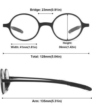 Abetos Retro Reading Glasses for Men & Women - Flexible TR90 Full Rimming Vintage Style - 1.25x Mini Computer Aid - Lightweight Matte Black - Buy Online on GoSupps.com