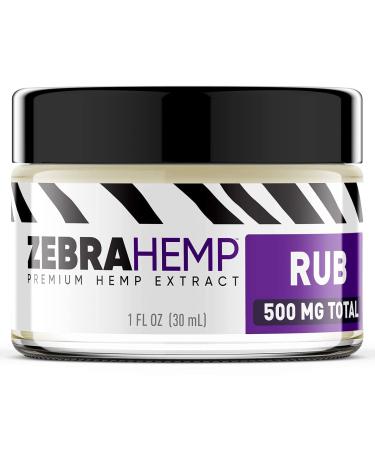 zebra hemp Topical Natural Joint & Muscle Discomfort Relief Rub/Cream/Salve - Soothing Topical Gel Providing Relief for Sore Muscles -500 mg