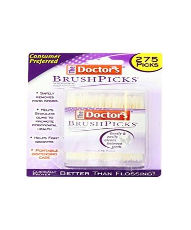 The Doctor's BrushPicks Interdental Toothpicks, Helps Fight Gingivitis, 275 Count (Pack of 12), White