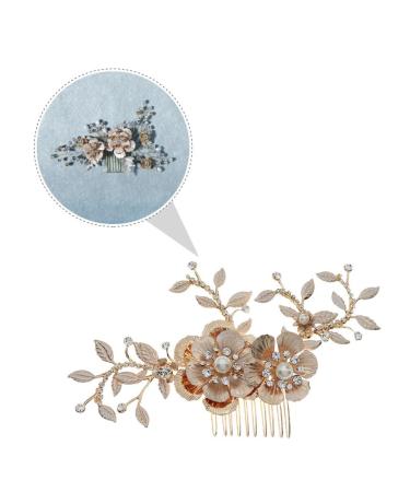 minkissy Comb Pearl Hair Clips Hair Accessory for Women Pearl Headpiece Gold Hair Clip Gold Hair Barrettes Hair Claw Clips for Women Wedding Hair Clips Alloy Freshwater Accessories Bride