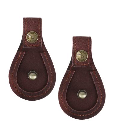 TOURBON Leather Trap Skeet Shooting Gun Barrel Protection Toe Rest Pad - Pack of 2 Pieces Split Leather with Knob