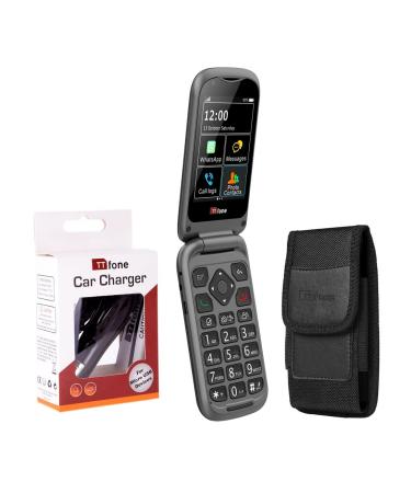 TTfone TT970 Whatsapp 4G Touchscreen Senior Big Button Flip Mobile Phone - Easy and Simple to Use (Bundle Deal)