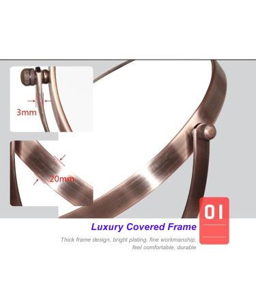 DADEA Double Sided Mirror Make Up Mirror with Stand 7in Large Cosmetic Mirror Fingerprint Prevention Double Side Hd 3x Magnified Vintage Mirror for Women Dressing and Beauty. - Buy Online on GoSupps.com