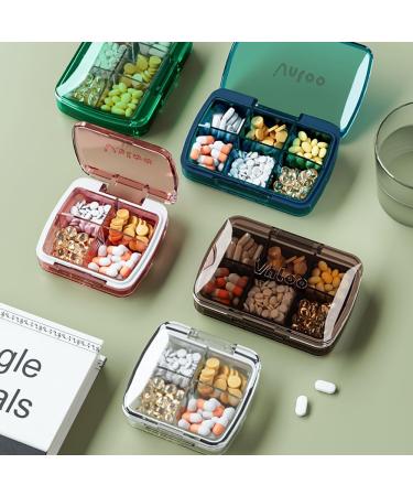 Portable Blue Pill Box with 6 Compartments - Moisture-Proof Organizer for Medication & Supplements - Buy Online on GoSupps.com