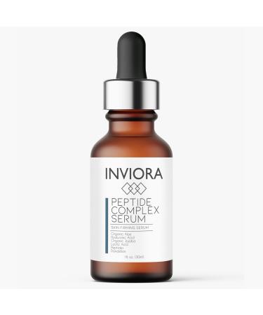 Advanced Peptide Complex Serum - Skin Firming Collagen Face Serum For Women Anti-aging The Best One Serum For Face With Lactic Acid Peptides Hyaluronic Acid Witch Hazel Jojoba - 1 Oz Single