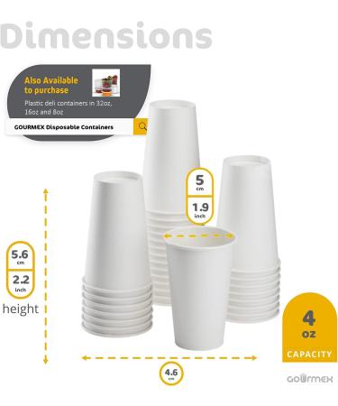 GOURMEX 1000 Disposable Coffee Cups | White Paper Cups Disposable Hot Cups | Ideal for Home Work and to-Go | Fits with Coffee Cups Disposable Lids (4oz) 4 Ounce - Buy Online on GoSupps.com