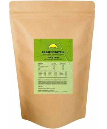 Bonemis Pea Protein 1kg - 86% Protein 18 Amino Acids Vegan No Additives - Premium Quality International Shipping - Buy Online on GoSupps.com