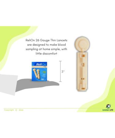 ReliOn Thin Lancets 26 Gauge 100 Ct Bundle + '7 Steps to Thrive with Diabetes' eBook by Samba Life - Buy Online on GoSupps.com