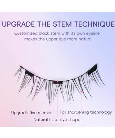 4pairs Magnetic Eyelashes with Applicator Dual Magnetic Eyelashes Set with Clip Reusable Dual Magnetic Lashes Kit Magnetic Eyelashes Natural Look Soft Magnets False Eyelashes Magnetic Eyelashe No Glue - Buy Online on GoSupps.com
