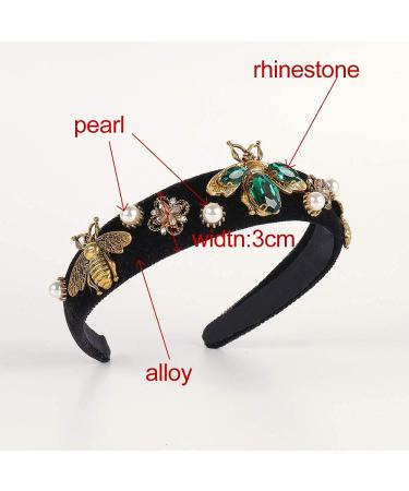 LUKSKISS Handmade Rhinestone Velvet Padded Headband for Women - Luxury Vintage Princess Style - Buy Online on GoSupps.com