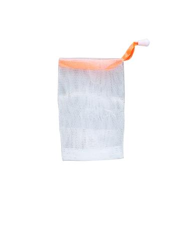 Exfoliating Mesh Soap Pouch Bubble Foam Net Soap Sack Saver Pouch Drawstring Holder Bags Body Facial Cleaning Tool(Orange)
