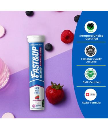 FAST&UP Reload - Instant Hydration & Electrolytes | 60 Effervescent Tablets (Mixed Berry) - Global Shipping Available - Buy Online on GoSupps.com