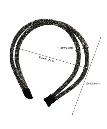 Shop Stylish Strass Hair Bands | Double Crystal Rhinestone Headbands for Women & Girls - Silver Black & Champagne - Buy Online on GoSupps.com
