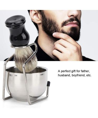 Premium Men's Shaving Set - Stainless Steel Bowl Soft Brush & Compact Stand | Quick Drying & Skin-Friendly Daily Use - Buy Online on GoSupps.com