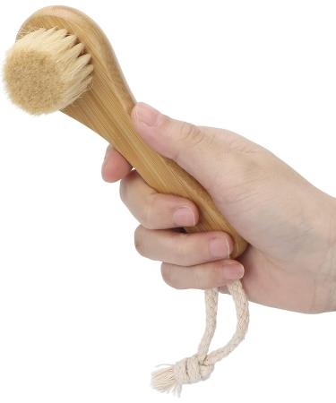 Manual Face Brush Portable Wooden Soft Bristles Cleansing Facial Brush for Facial Body Massage Cleaning Care - Buy Online on GoSupps.com