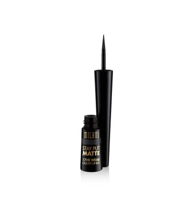 Milani Stay Put Matte Liquid Eyeliner - Liquid Eyeliner Pen, Long Lasting & Smudgeproof Makeup Pen Black Black Matte