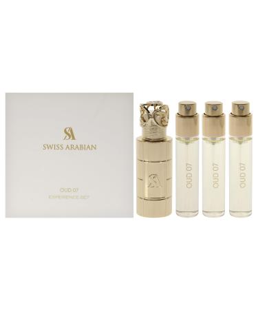 Swiss Arabian Oud 07 Giftset - Arabian Perfumes for Women and Men - Long Lasting Perfume - Floral Spicy Vanilla Perfume - 3 Bottles with Case - 4 pc