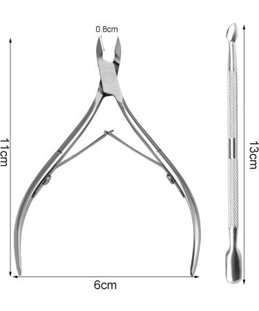 Olakin Set of 2 Stainless Steel Cuticle Nippers and Cutters with Pusher - Ideal for Manicure and Pedicure - Buy Online on GoSupps.com