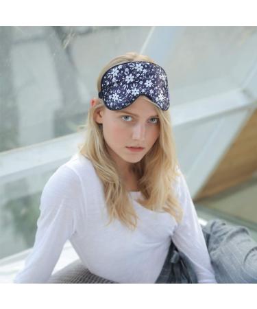 O'Bester Natural Silk Sleep Mask | Super Soft Eye Mask with Adjustable Strap | Ultimate Sleeping Aid Blindfold | Blocks Light | Small White Flowers - Buy Online on GoSupps.com