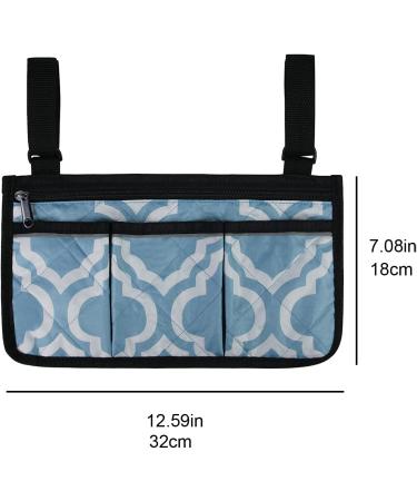 Wheelchair Side Bag with Reflective Stripe - Lightweight Organizer for Adults, Seniors, Handicap - Blue - Buy Online on GoSupps.com