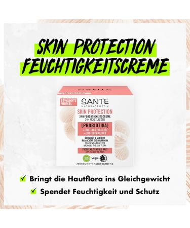  Sante Naturkosmetik SANTE Naturkosmetik Skin Protection 24h - Moisturizing cream with probiotics Bio-Inca Inchi oil & organic shea butter - Nourishing day cream - Vegan cream for supple skin and - Buy Online on GoSupps.com