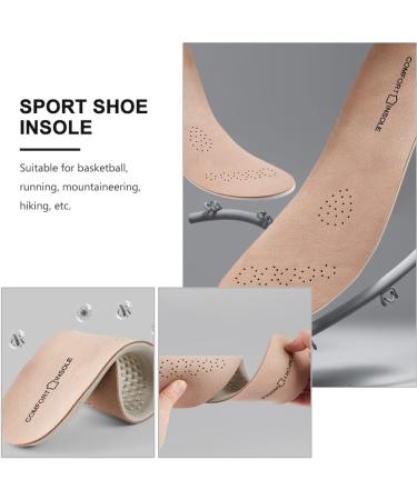 Shop Premium Pair Sports Insoles Leather Skin-Friendly Anti-Slip Shoe Pads for Men & Women | Plantar Support & Shock Absorption 28x9.4x0.5CM - Buy Online on GoSupps.com