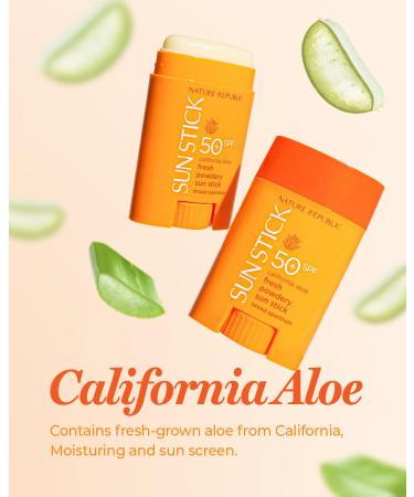 Nature Republic California Aloe Fresh Powdery Sun Stick SPF50+ | Broad Spectrum Sunscreen | Not Tested on Animals | Shop Internationally - Buy Online on GoSupps.com