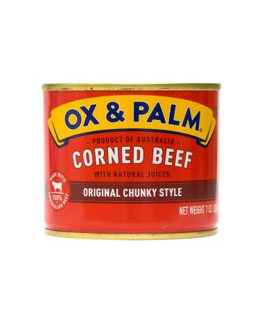 Ox & Palm Corned Beef, Original Chunky Style, 7 Ounce (Pack of 1) Original Chunky 7 oz (Pack of 1)