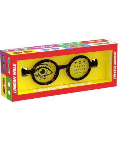 LONDON MOLE Round Reading Glasses - Matte Brown Tortoiseshell | Stylish Men's Women's Unisex Readers 1.5x - Buy Online on GoSupps.com