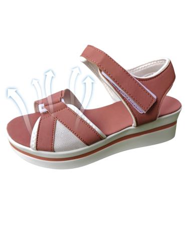 Juzinqu women sandals with a thick sole - flat hiking sandals for women with a thick sole flat sandals with a low sole and adjustable straps for beach shopping pink 36 EU